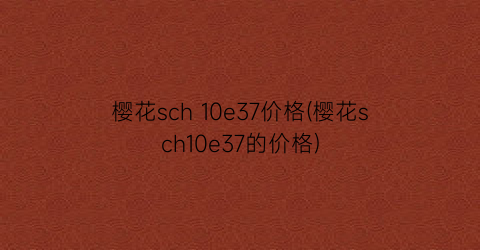 “樱花sch 10e37价格(樱花sch10e37的价格)